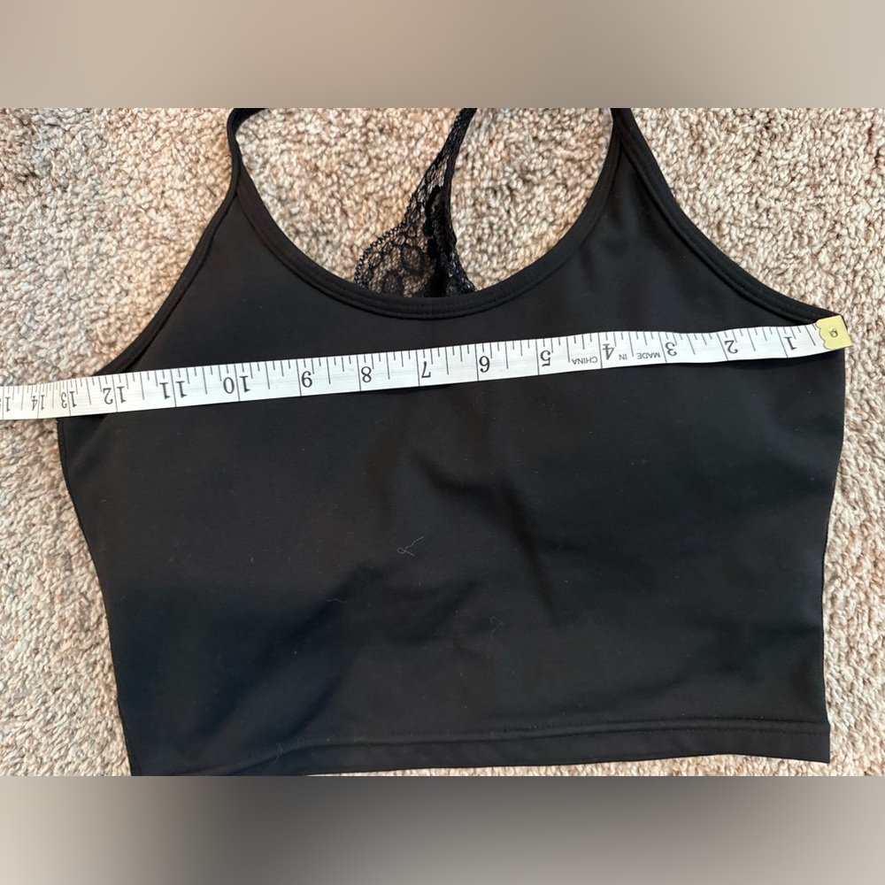Mono B Black Lace-Trim Athletic Tank & sports Bra - Picture 12 of 13
